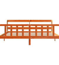 Bettgestell mit Kopfteil ohne Matratze Wachsbraun 180x200 cm
