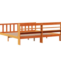 Bettgestell mit Kopfteil ohne Matratze Wachsbraun 180x200 cm