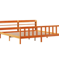 Bettgestell mit Kopfteil ohne Matratze Wachsbraun 200x200 cm
