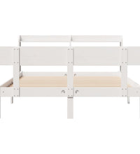 Massivholzbett ohne Matratze Weiß 135x190 cm Kiefernholz