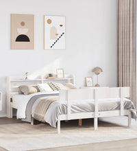 Massivholzbett ohne Matratze Weiß 135x190 cm Kiefernholz