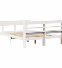 Massivholzbett ohne Matratze Weiß 140x190 cm Kiefernholz