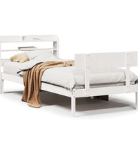 Massivholzbett ohne Matratze Weiß 100x200 cm Kiefernholz