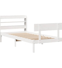 Massivholzbett ohne Matratze Weiß 100x200 cm Kiefernholz