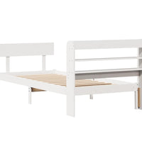 Massivholzbett ohne Matratze Weiß 100x200 cm Kiefernholz