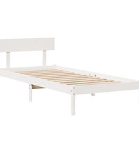 Massivholzbett ohne Matratze Weiß 100x200 cm Kiefernholz