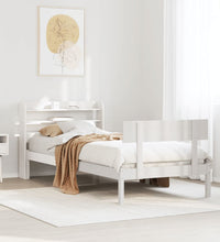 Massivholzbett ohne Matratze Weiß 100x200 cm Kiefernholz