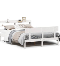 Massivholzbett ohne Matratze Weiß 140x200 cm Kiefernholz