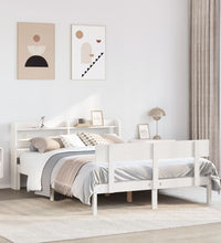 Massivholzbett ohne Matratze Weiß 140x200 cm Kiefernholz