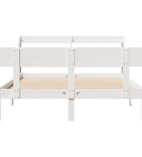 Massivholzbett ohne Matratze Weiß 160x200 Kiefernholz