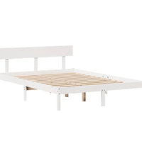 Massivholzbett ohne Matratze Weiß 160x200 Kiefernholz