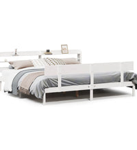 Massivholzbett ohne Matratze Weiß 180x200 cm Kiefernholz