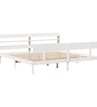 Massivholzbett ohne Matratze Weiß 180x200 cm Kiefernholz