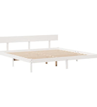 Massivholzbett ohne Matratze Weiß 180x200 cm Kiefernholz
