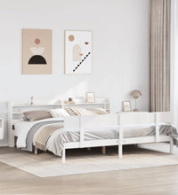 Massivholzbett ohne Matratze Weiß 180x200 cm Kiefernholz