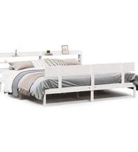 Massivholzbett ohne Matratze Weiß 200x200 cm Kiefernholz