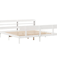 Massivholzbett ohne Matratze Weiß 200x200 cm Kiefernholz