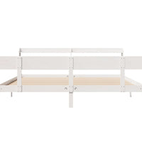 Massivholzbett ohne Matratze Weiß 200x200 cm Kiefernholz