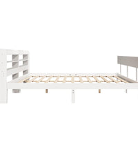 Massivholzbett ohne Matratze Weiß 200x200 cm Kiefernholz