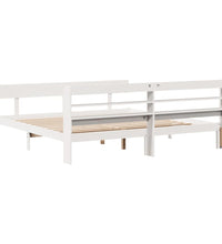 Massivholzbett ohne Matratze Weiß 200x200 cm Kiefernholz