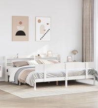 Massivholzbett ohne Matratze Weiß 200x200 cm Kiefernholz