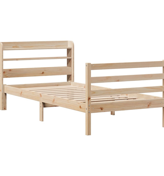 Bettgestell mit Kopfteil ohne Matratze 75x190 cm