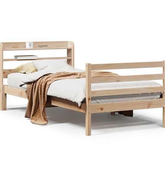 Bettgestell mit Kopfteil ohne Matratze 75x190 cm