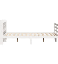Bettgestell mit Kopfteil ohne Matratze Weiß 135x190 cm