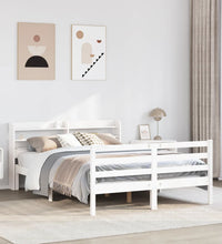 Bettgestell mit Kopfteil ohne Matratze Weiß 140x190 cm