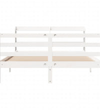 Bettgestell mit Kopfteil ohne Matratze Weiß 140x190 cm