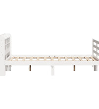 Bettgestell mit Kopfteil ohne Matratze Weiß 140x190 cm