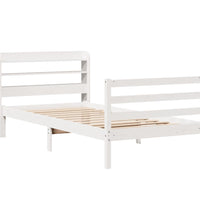 Bettgestell mit Kopfteil ohne Matratze Weiß 100x200 cm