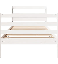 Bettgestell mit Kopfteil ohne Matratze Weiß 100x200 cm