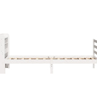 Bettgestell mit Kopfteil ohne Matratze Weiß 100x200 cm