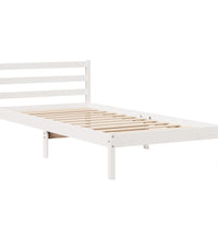 Bettgestell mit Kopfteil ohne Matratze Weiß 100x200 cm