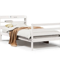 Bettgestell mit Kopfteil ohne Matratze Weiß 100x200 cm