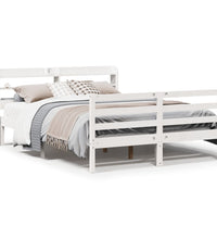 Bettgestell mit Kopfteil ohne Matratze Weiß 140x200 cm