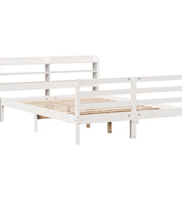 Bettgestell mit Kopfteil ohne Matratze Weiß 150x200 cm