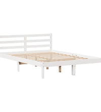 Bettgestell mit Kopfteil ohne Matratze Weiß 150x200 cm