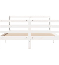 Bettgestell mit Kopfteil ohne Matratze Weiß 160x200 cm