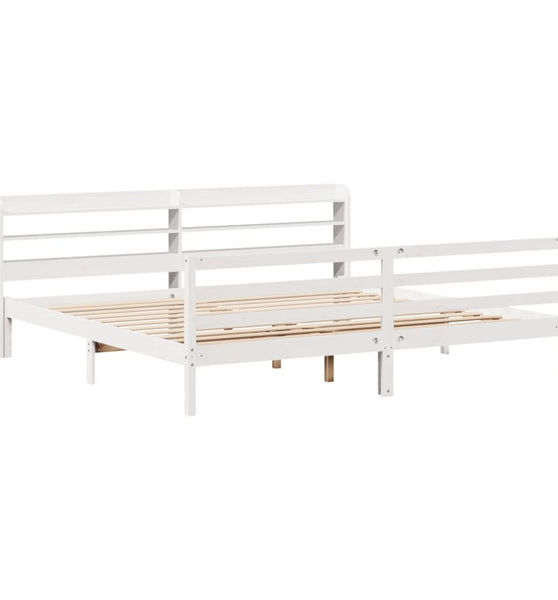 Bettgestell mit Kopfteil ohne Matratze Weiß 180x200 cm