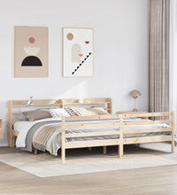 Bettgestell mit Kopfteil ohne Matratze 200x200 cm