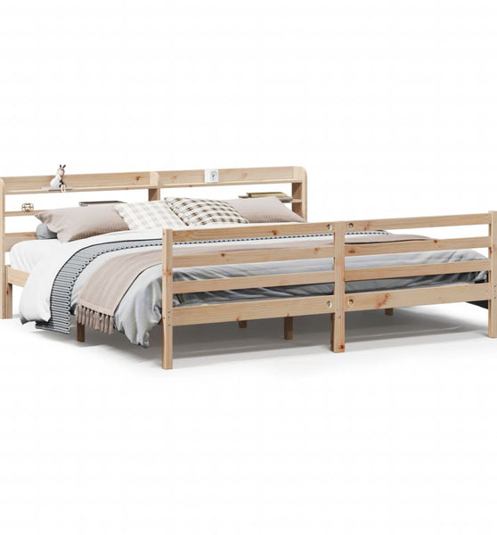 Bettgestell mit Kopfteil ohne Matratze 200x200 cm