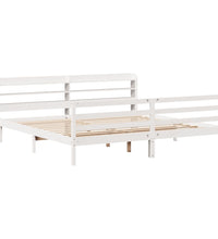 Bettgestell mit Kopfteil ohne Matratze Weiß 200x200 cm