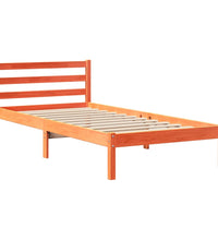 Massivholzbett ohne Matratze Wachsbraun 75x190 cm Kiefernholz