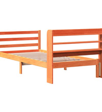 Massivholzbett ohne Matratze Wachsbraun 75x190 cm Kiefernholz