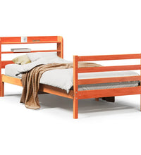 Massivholzbett ohne Matratze Wachsbraun 75x190 cm Kiefernholz