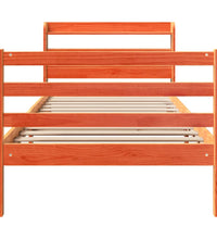 Massivholzbett ohne Matratze Wachsbraun 90x190 cm Kiefernholz