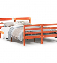 Massivholzbett ohne Matratze Wachsbraun 120x190 cm Kiefernholz