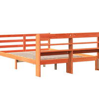 Massivholzbett ohne Matratze Wachsbraun 120x190 cm Kiefernholz